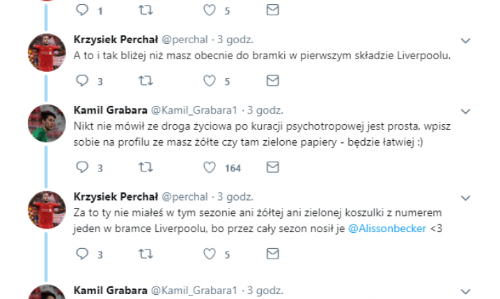 OSTRA WYMIANA zdań Kamila Grabary z kibicem Liverpoolu